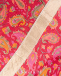 Red Paisley Digital Printed Pure Moonga Silk Saree