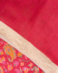 Red Paisley Digital Printed Pure Moonga Silk Saree
