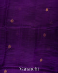 Royal Purple Jamdani Pure Mulberry Silk Handloom Saree