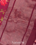 Deep Wine Digital Printed  Pure Mul Chiniya Silk Saree