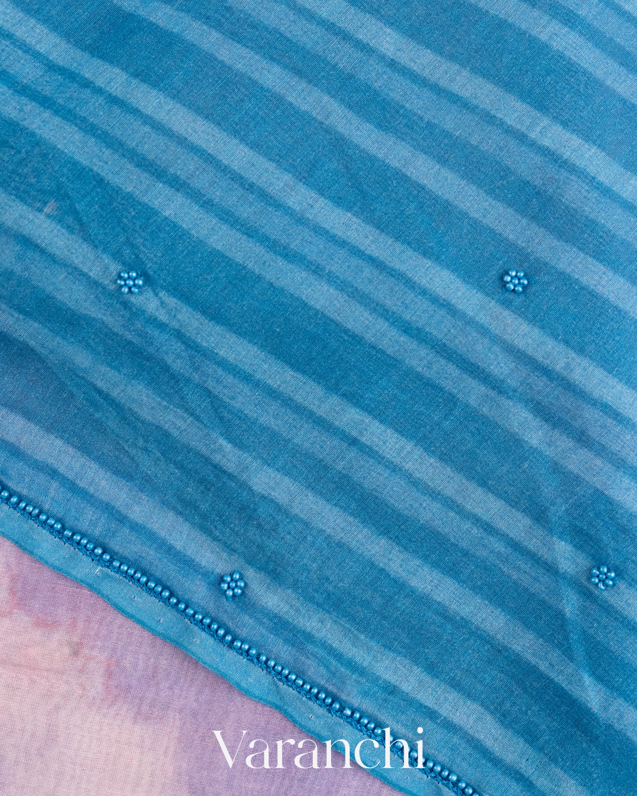 Shades of Blue Digital Printed Pure Mulmul Cotton Saree