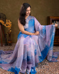 Shades of Blue Digital Printed Pure Mulmul Cotton Saree