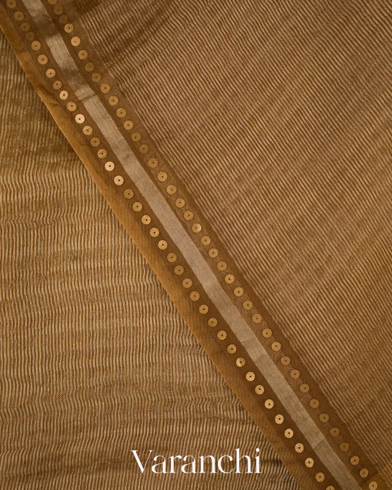 Soft Cocoa Brown with Sequin Embroidery Pure Muslin Silk Handloom Saree 