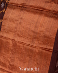 Coffee Brown Dhakai Jamdhani Pure Muslin Silk Handloom Saree