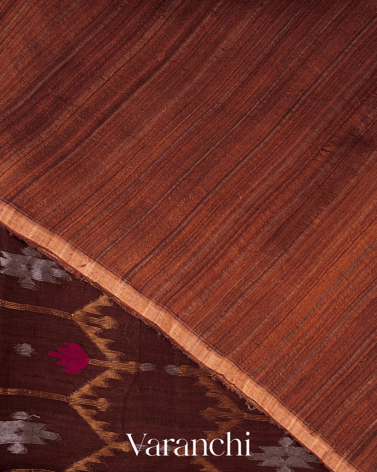 Coffee Brown Dhakai Jamdhani Pure Muslin Silk Handloom Saree