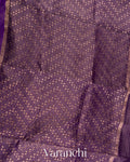 Deep Purple with Sequin Embroidery Pure Muslin Silk Handloom Saree