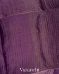 Deep Purple with Sequin Embroidery Pure Muslin Silk Handloom Saree