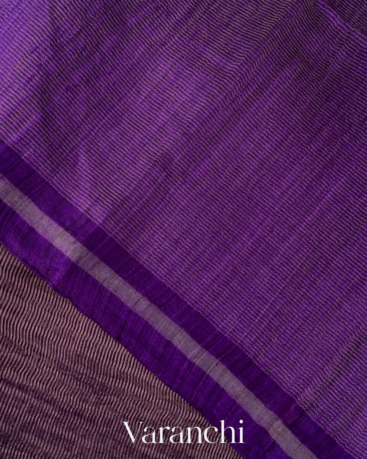 Deep Purple with Sequin Embroidery Pure Muslin Silk Handloom Saree