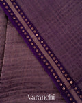 Deep Purple with Sequin Embroidery Pure Muslin Silk Handloom Saree