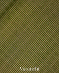 Leafy Green with Sequin Embroidery Pure Muslin Silk Handloom Saree