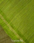 Leafy Green with Sequin Embroidery Pure Muslin Silk Handloom Saree