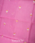 Rose Pink Pure Muslin Jamdani Silk Handloom Saree