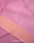 Rose Pink Pure Muslin Jamdani Silk Handloom Saree