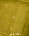Mehandi Green Pure Muslin Jamdani Silk Handloom Saree