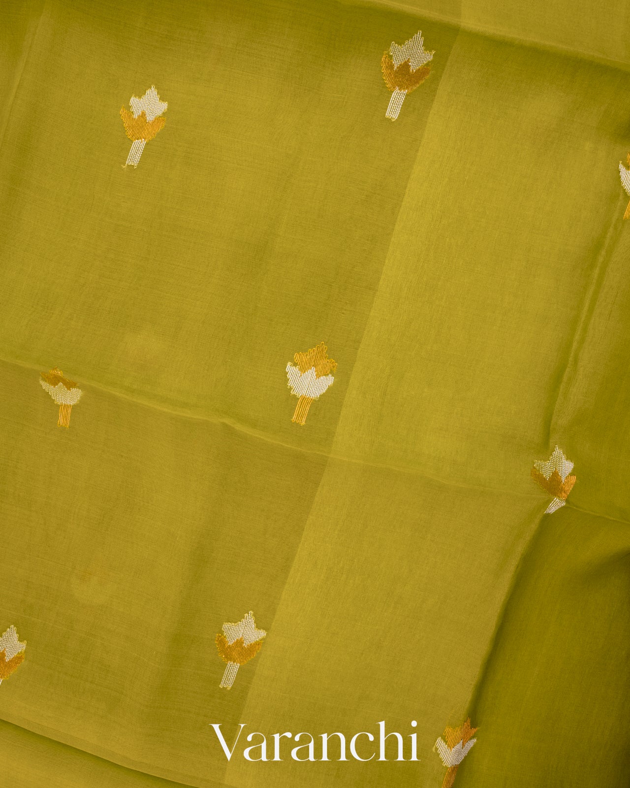 Mehandi Green Pure Muslin Jamdani Silk Handloom Saree