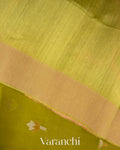 Mehandi Green Pure Muslin Jamdani Silk Handloom Saree