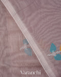 Muted Lilac Jamdani Pure Muslin Silk Handloom Saree