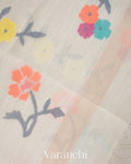 Offwhite Jamdani Pure Muslin Silk Handloom Saree