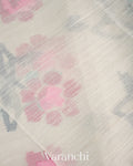 Offwhite Jamdani Pure Muslin Silk Handloom Saree