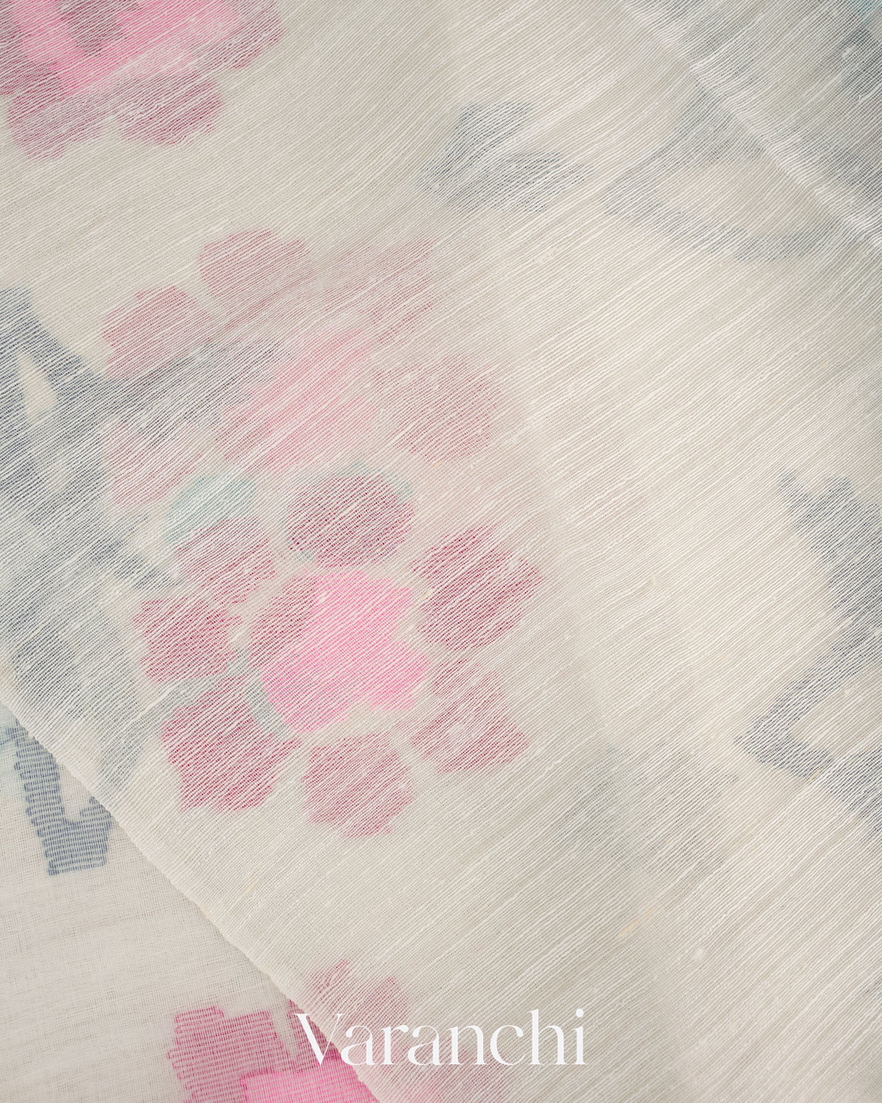 Offwhite Jamdani Pure Muslin Silk Handloom Saree