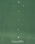 Sea Green with Sequin Embroidery Pure Muslin Silk Handloom Saree
