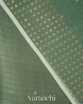 Sea Green with Sequin Embroidery Pure Muslin Silk Handloom Saree