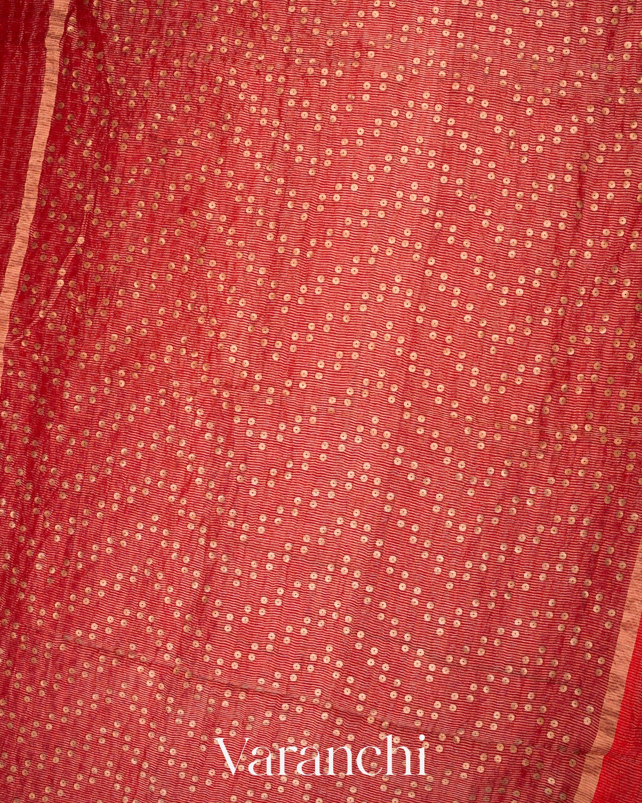 Brick Red with Sequin Embroidery Pure Muslin Silk Handloom Saree