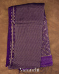 Violet with Sequin Embroidery Pure Muslin Silk Handloom Saree 