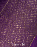 Violet with Sequin Embroidery Pure Muslin Silk Handloom Saree 
