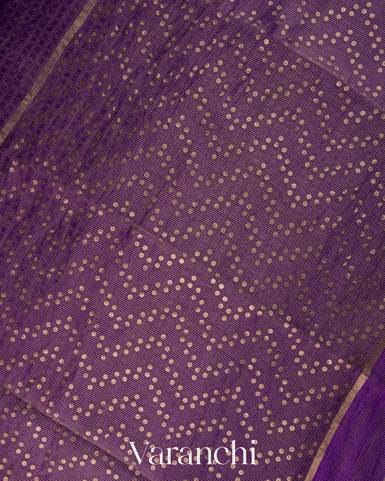 Violet with Sequin Embroidery Pure Muslin Silk Handloom Saree 