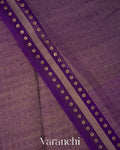 Violet with Sequin Embroidery Pure Muslin Silk Handloom Saree 