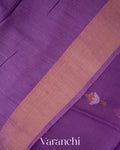Violet Pure Muslin Jamdani Silk Paithani Pallu Handloom Saree