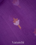 Violet Pure Muslin Jamdani Silk Paithani Pallu Handloom Saree