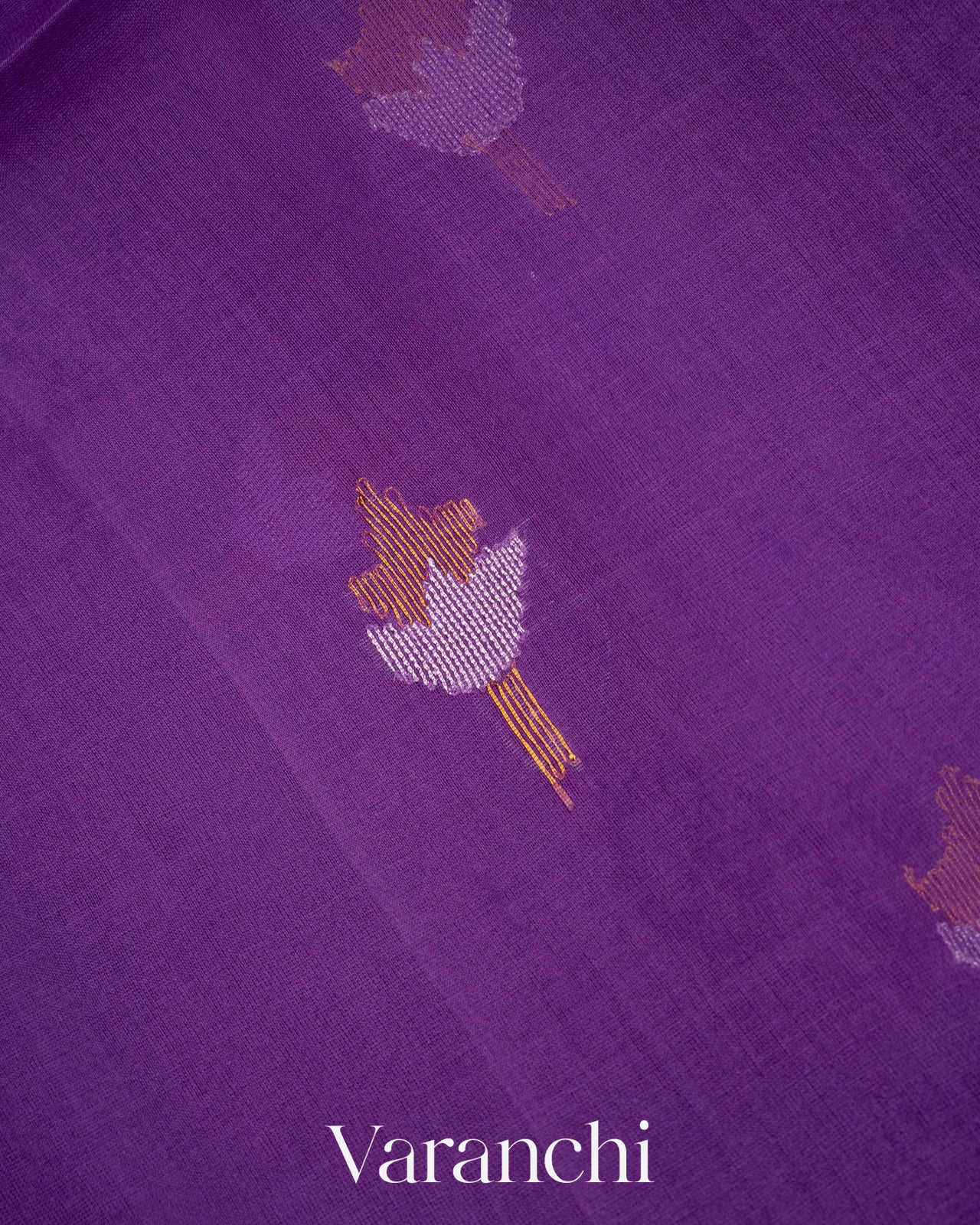 Violet Pure Muslin Jamdani Silk Paithani Pallu Handloom Saree
