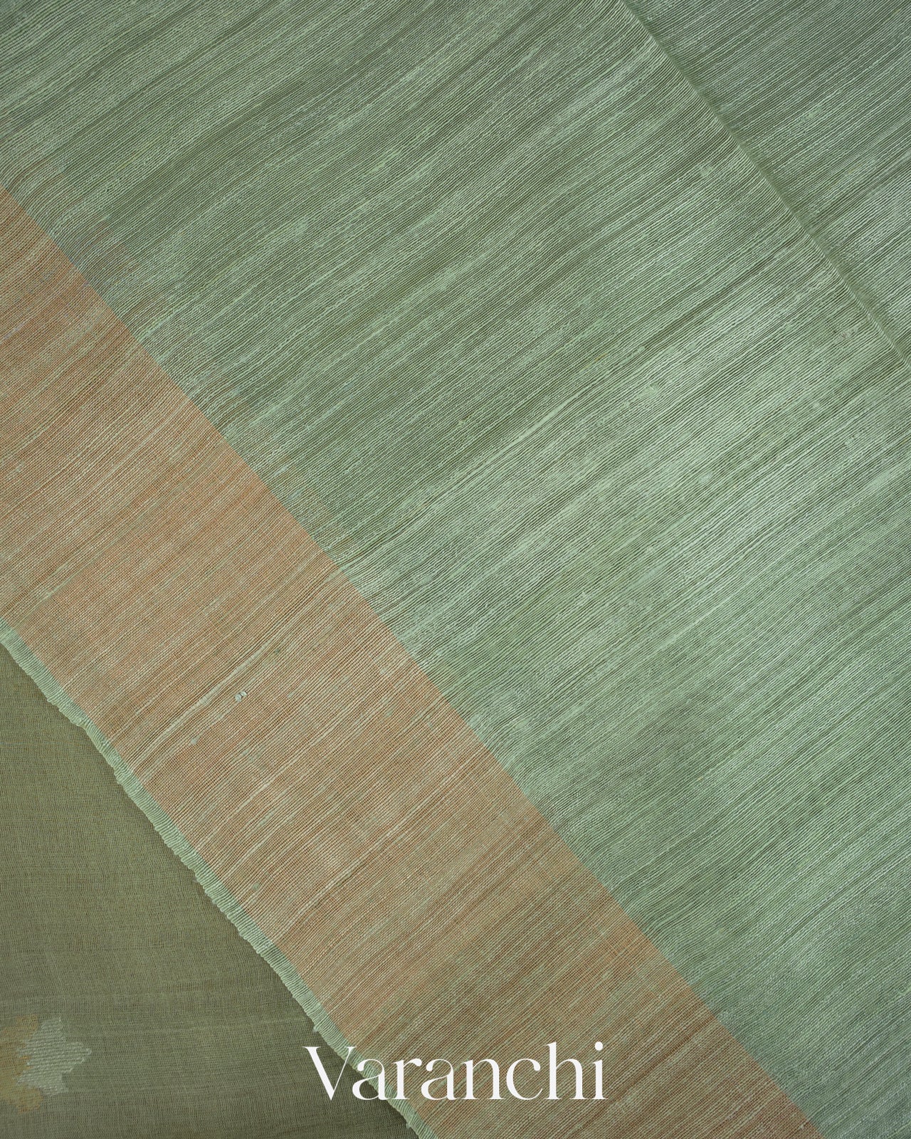 Muted Green Jamdani with Paithani Pallu Pure Muslin Silk Handloom Saree 