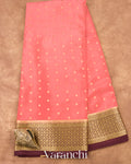 Blush Pink Pure Mysore Crepe Silk Saree 