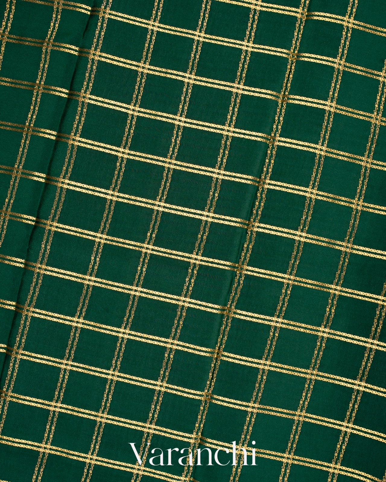 Bottle Green Pure Mysore Crepe Silk Saree