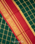 Bottle Green Pure Mysore Crepe Silk Saree