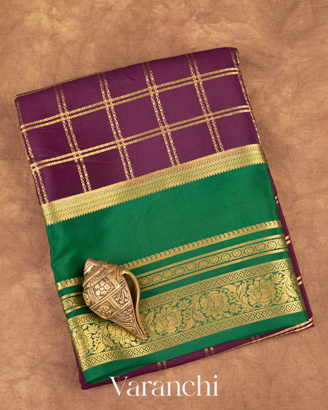 Deep Purple Pure Mysore Crepe Silk Saree