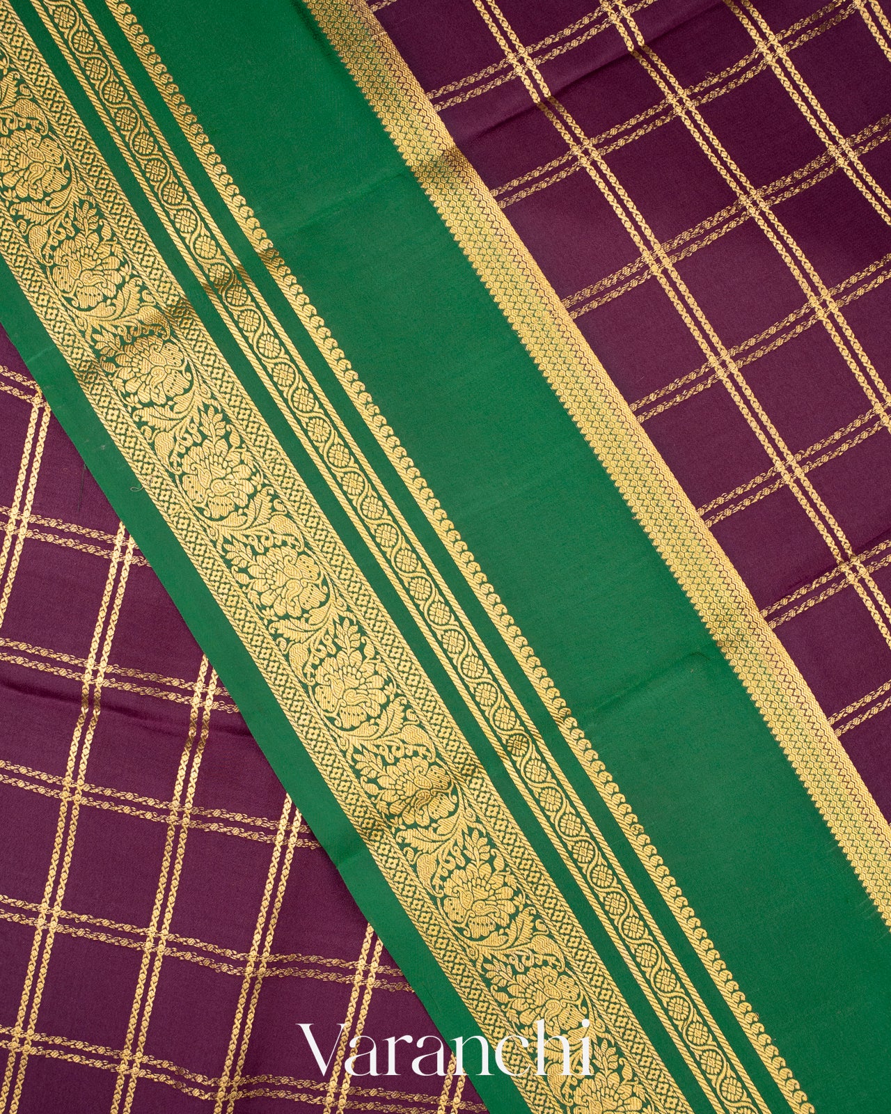 Deep Purple Pure Mysore Crepe Silk Saree