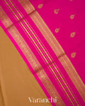 Light Brown Pure Mysore Crepe Silk Saree