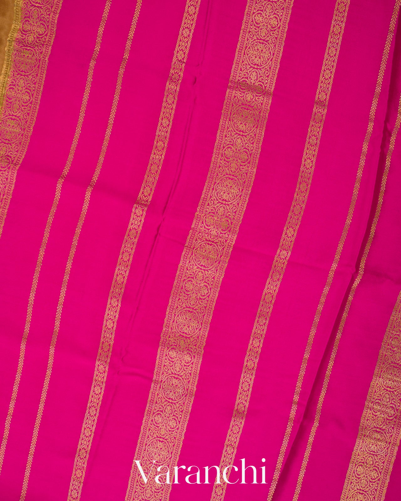 Light Brown Pure Mysore Crepe Silk Saree