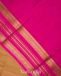 Light Brown Pure Mysore Crepe Silk Saree