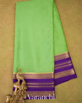 Pista Green Pure Mysore Crepe Silk Saree