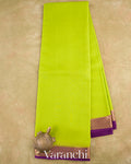 Lime Green Pure Mysore Crepe Silk Saree