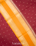 Wine Maroon Pure Mysore Crepe Silk Saree