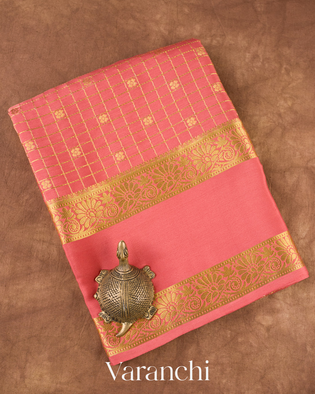 Mauve Pink Pure Mysore Crepe Silk Saree 