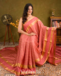 Mauve Pink Pure Mysore Crepe Silk Saree 