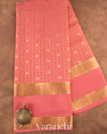 Mauve Pink Pure Mysore Crepe Silk Saree 
