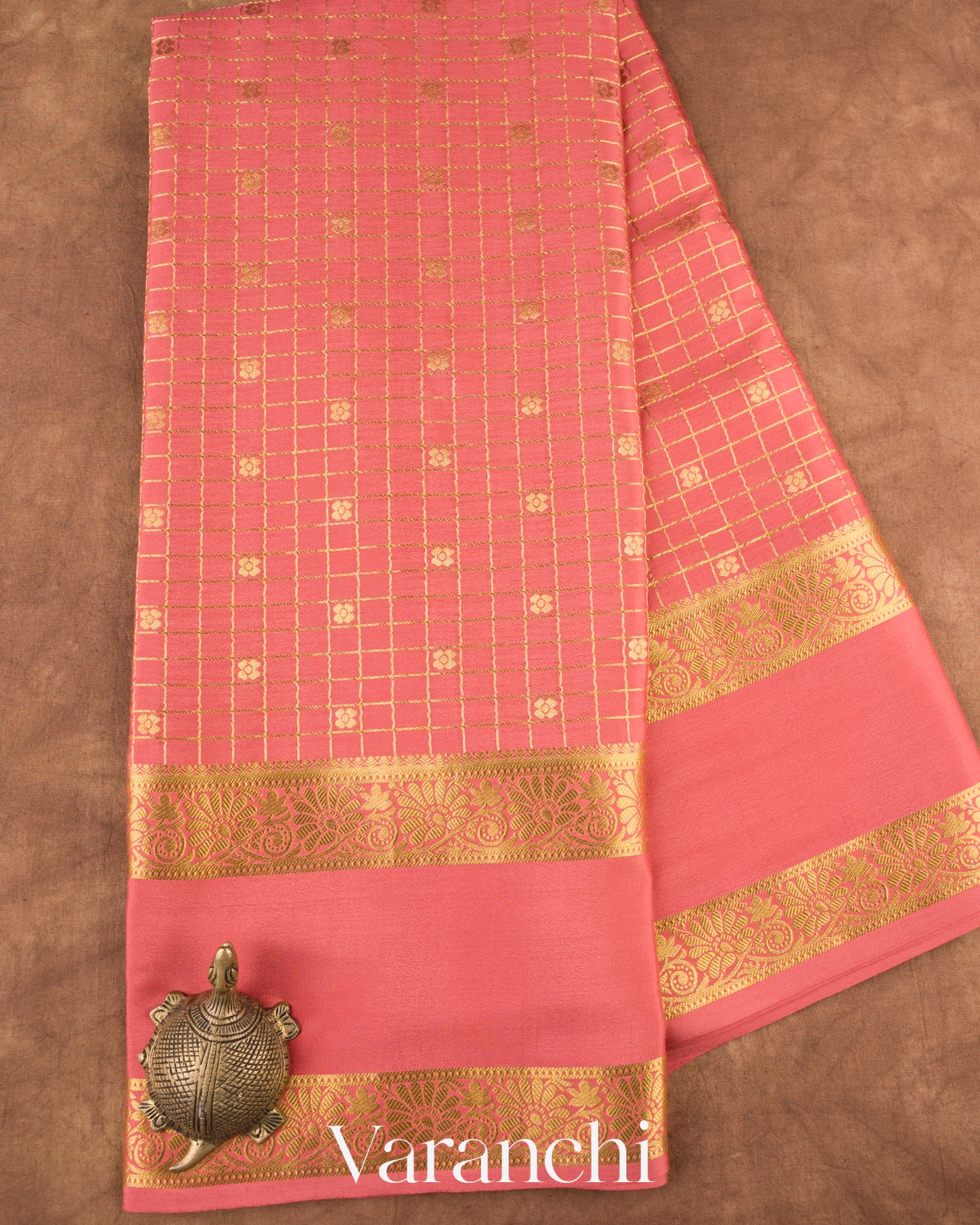 Mauve Pink Pure Mysore Crepe Silk Saree 